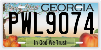 GA license plate PWL9074