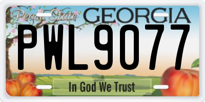 GA license plate PWL9077