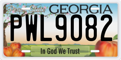 GA license plate PWL9082
