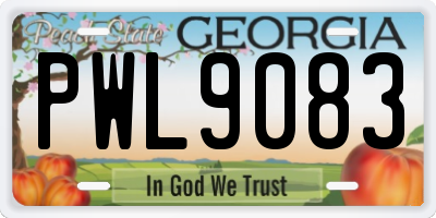 GA license plate PWL9083