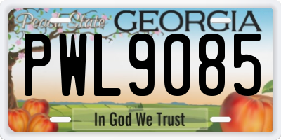 GA license plate PWL9085