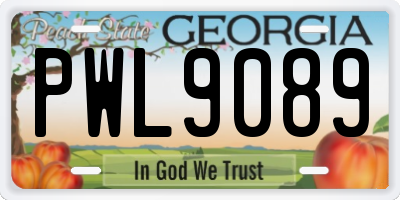 GA license plate PWL9089