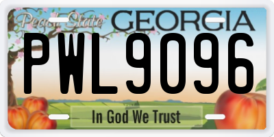GA license plate PWL9096