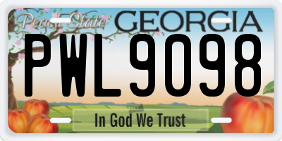GA license plate PWL9098