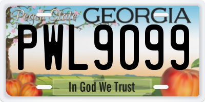 GA license plate PWL9099