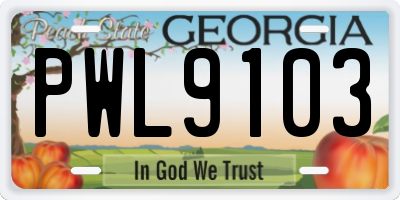 GA license plate PWL9103
