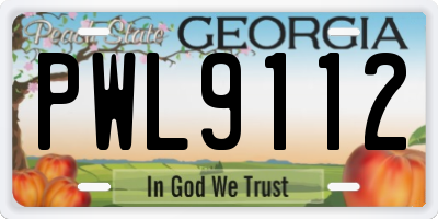 GA license plate PWL9112