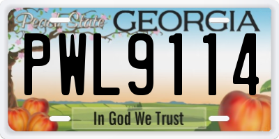 GA license plate PWL9114