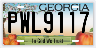 GA license plate PWL9117