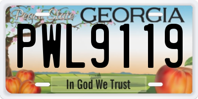 GA license plate PWL9119