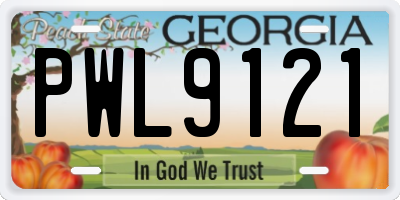 GA license plate PWL9121
