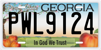 GA license plate PWL9124