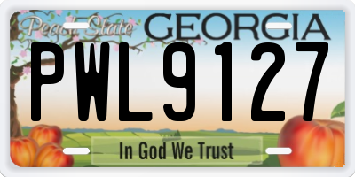 GA license plate PWL9127