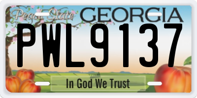 GA license plate PWL9137