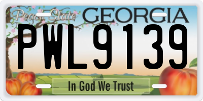 GA license plate PWL9139