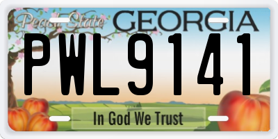 GA license plate PWL9141