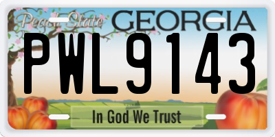 GA license plate PWL9143