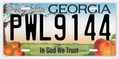 GA license plate PWL9144