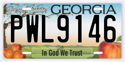 GA license plate PWL9146