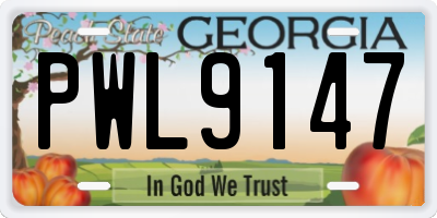 GA license plate PWL9147