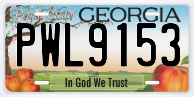 GA license plate PWL9153