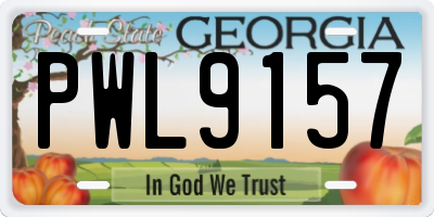 GA license plate PWL9157