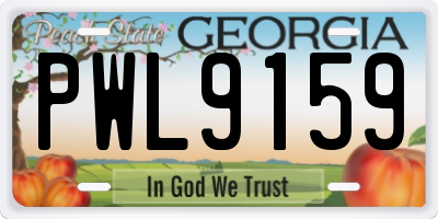 GA license plate PWL9159