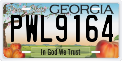 GA license plate PWL9164