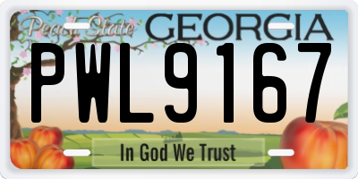 GA license plate PWL9167