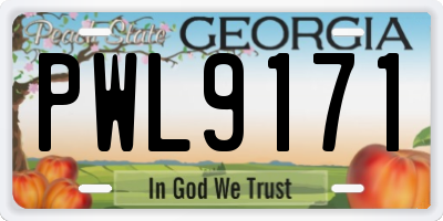 GA license plate PWL9171