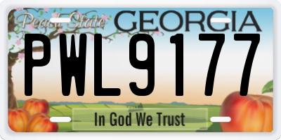GA license plate PWL9177