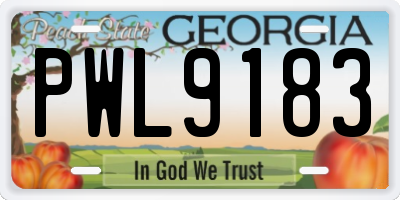 GA license plate PWL9183