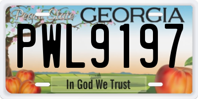 GA license plate PWL9197
