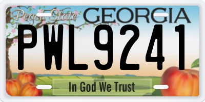 GA license plate PWL9241