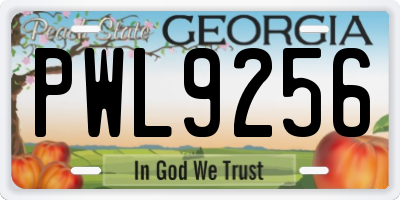 GA license plate PWL9256