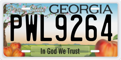 GA license plate PWL9264