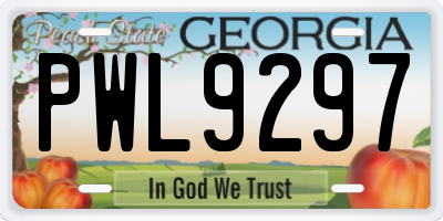 GA license plate PWL9297