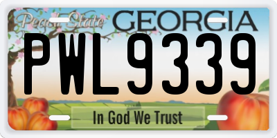 GA license plate PWL9339