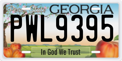 GA license plate PWL9395