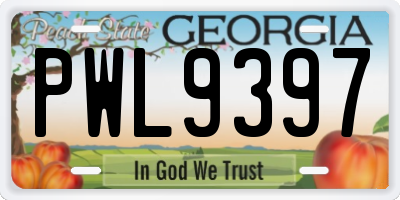 GA license plate PWL9397
