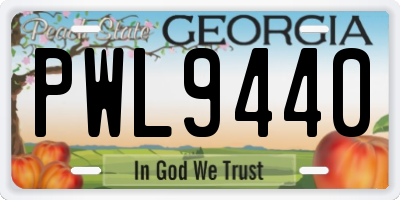 GA license plate PWL9440