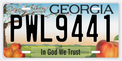 GA license plate PWL9441