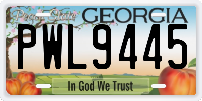 GA license plate PWL9445
