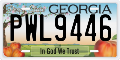 GA license plate PWL9446