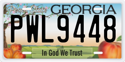 GA license plate PWL9448