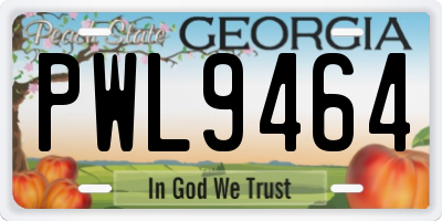 GA license plate PWL9464
