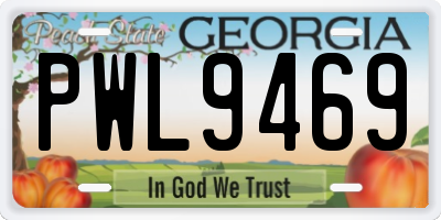 GA license plate PWL9469