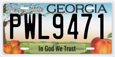 GA license plate PWL9471