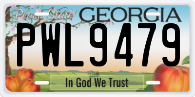GA license plate PWL9479