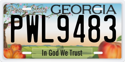 GA license plate PWL9483